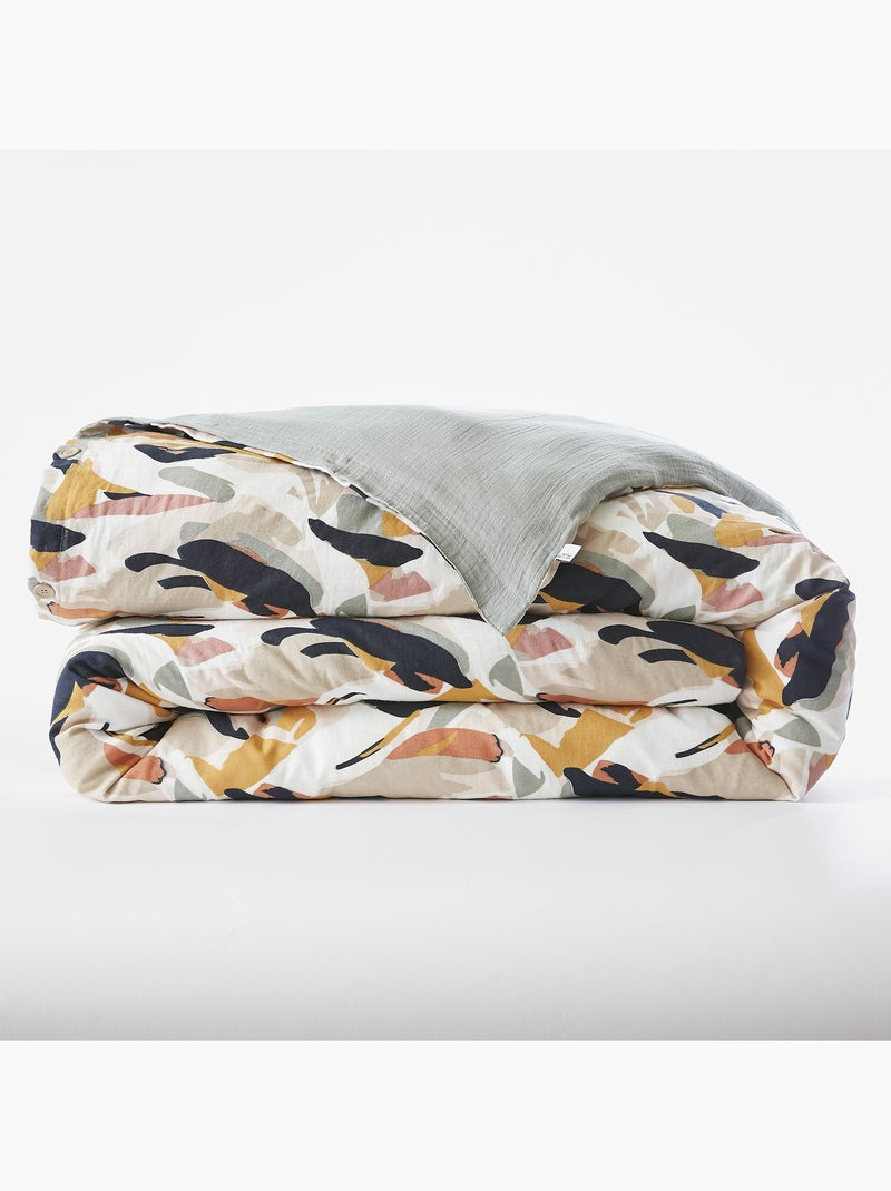 Housse de couette réversible – Double Gaze de coton imprimée – JULIA Eucalyptus Vert eucalyptus - Kiabi