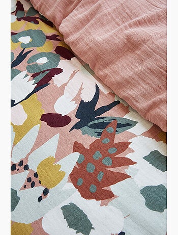 Housse de couette réversible – Double gaze de coton imprimée LÉANE