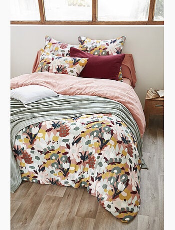Housse de couette réversible – Double gaze de coton imprimée LÉANE