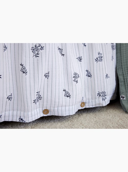 Housse de couette réversible double gaze de coton imprimée suzanne chantilly - Kiabi Housse de couette réversible double gaze de coton imprimée suzanne chantilly - Kiabi