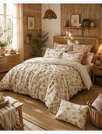 Housse de couette réversible en gaze de coton adèle