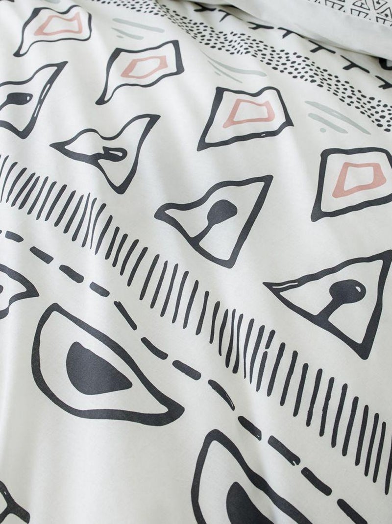 Housse de couette réversible et taie d'oreiller Today 100% coton 4.57 Multicolore - Kiabi