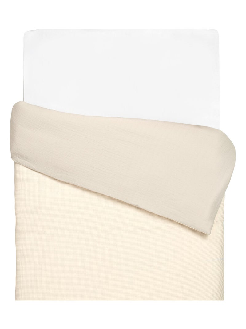 Housse de couette réversible gaze de coton & nid d'abeille SEVIRA KIDS Beige - Kiabi