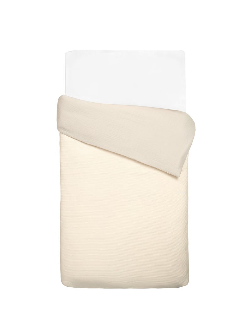 Housse de couette réversible gaze de coton & nid d'abeille SEVIRA KIDS Beige - Kiabi