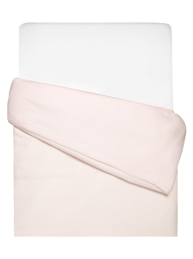 Housse de couette réversible gaze de coton & nid d'abeille SEVIRA KIDS Rose - Kiabi