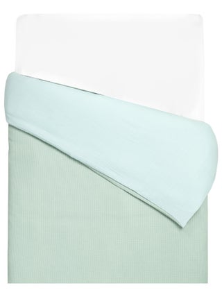 Housse de couette réversible gaze de coton & nid d'abeille SEVIRA KIDS