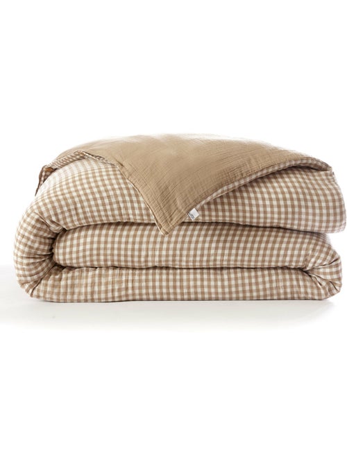 Housse de couette réversible – gaze de coton tissée teintée – carreaux vichy - vickie - Kiabi