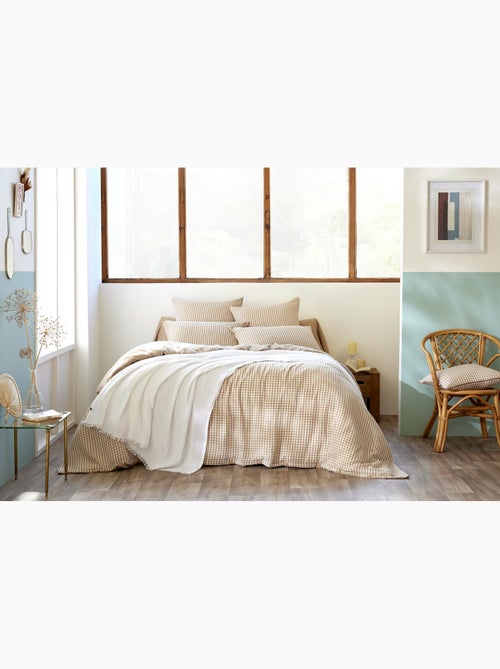 Housse de couette réversible – gaze de coton tissée teintée – carreaux vichy - vickie - Kiabi