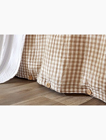 Housse de couette réversible – gaze de coton tissée teintée – carreaux vichy - vickie