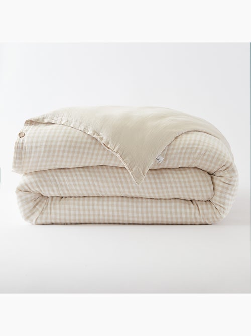 Housse de couette réversible – Gaze de coton tissée teintée – Carreaux vichy - VICKIE - Kiabi