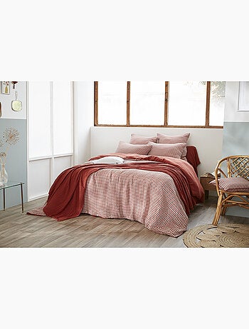 Housse de couette réversible – Gaze de coton tissée teintée – Carreaux vichy - VICKIE