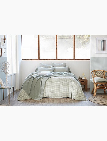 Housse de couette réversible – Gaze de coton tissée teintée – Carreaux vichy - VICKIE