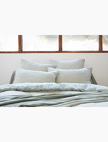 Housse de couette réversible – Gaze de coton tissée teintée – Carreaux vichy - VICKIE