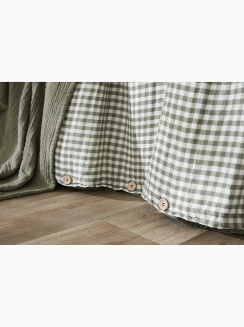 Housse de couette réversible – Gaze de coton tissée teintée – Carreaux vichy - VICKIE - Kiabi