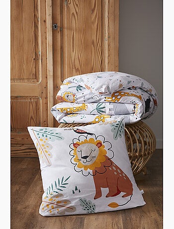 Housse de couette réversible + taie d’oreiller – Coton 57 fils – Imprimé SAVANE