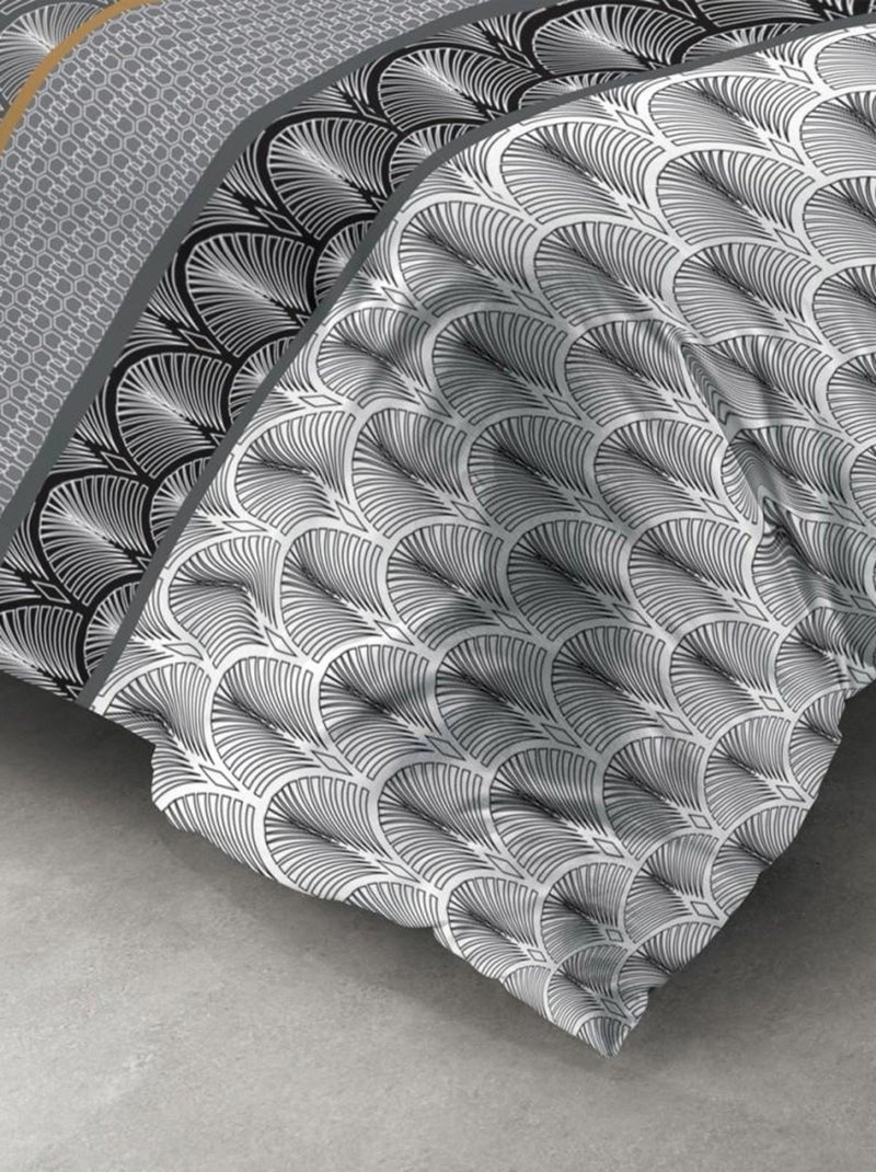Housse de couette  Sakigold + taie(s) coton 57 fils Gris - Kiabi