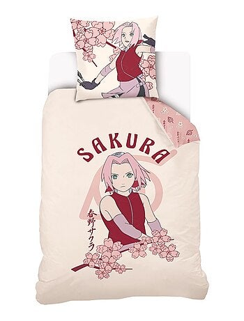 Housse de couette Sakura Haruno Naruto 140x200 cm - 100% Coton - Rose