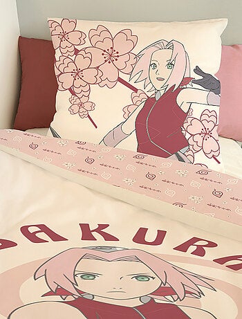 Housse de couette Sakura Haruno Naruto 140x200 cm - 100% Coton - Rose