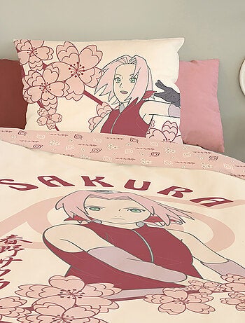 Housse de couette Sakura Haruno Naruto 140x200 cm - 100% Coton - Rose