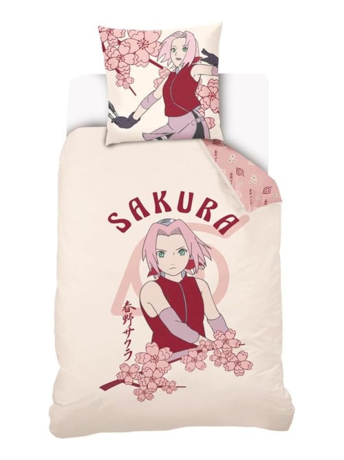 Housse de couette Sakura Haruno Naruto 140x200 cm - 100% Coton - Rose - Kiabi