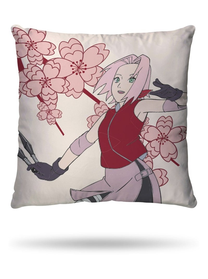 Housse de couette Sakura Haruno Naruto 140x200 cm - 100% Coton - Rose Ecru - Kiabi