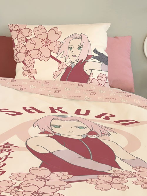 Housse de couette Sakura Haruno Naruto 140x200 cm - 100% Coton - Rose - Kiabi