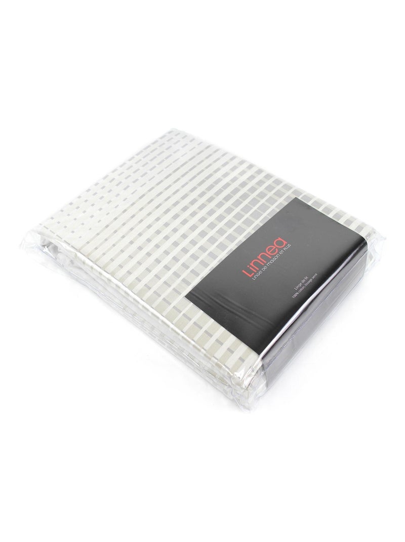 Housse de couette Satin coton CONCORDE Gris - Kiabi