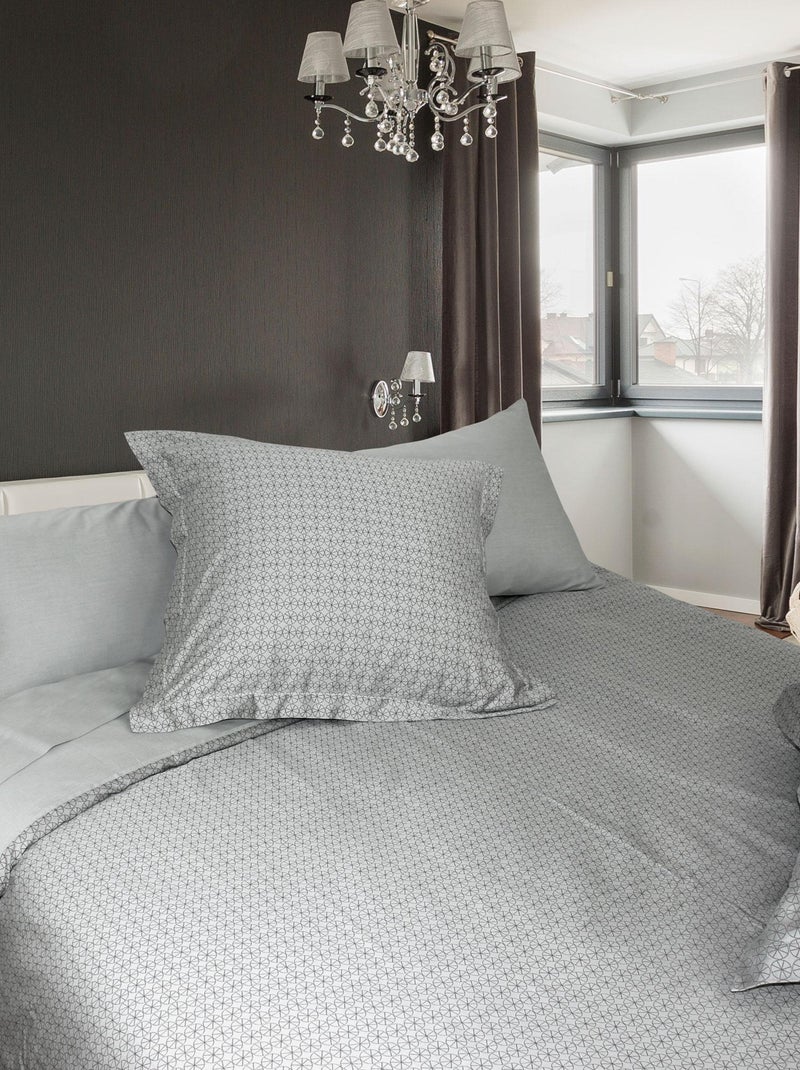 Housse de couette Satin coton ETOILE Gris - Kiabi