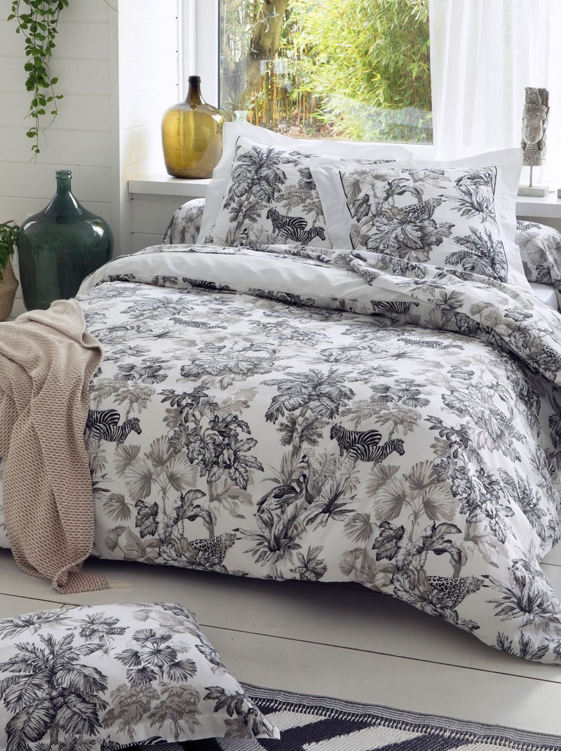 Housse de couette satin coton SAVANE Blanc - Kiabi