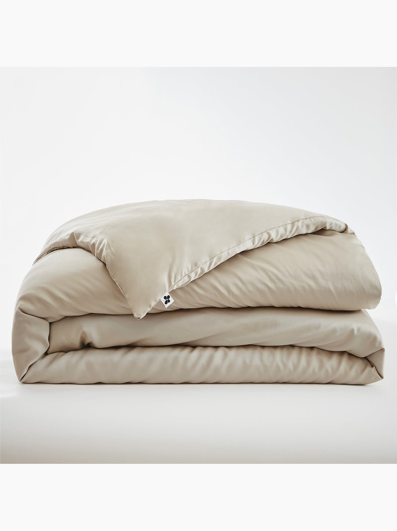 Housse de couette – satin de bambou – salomé Beige Pampa - Kiabi