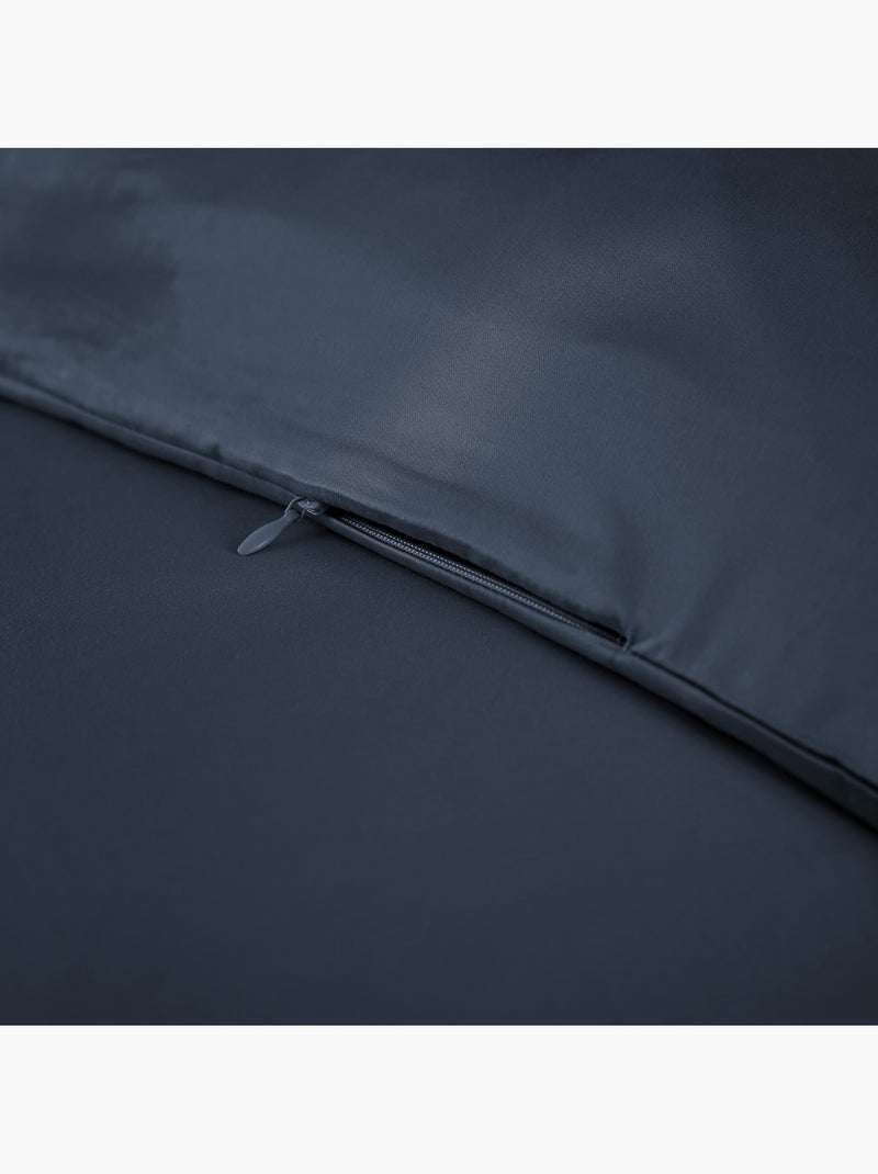 Housse de Couette – Satin de Bambou – Salomé Bleu foncé - Kiabi