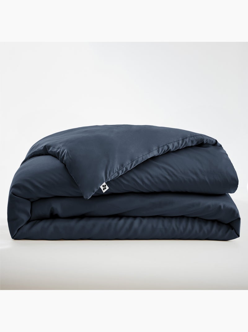 Housse de Couette – Satin de Bambou – Salomé Bleu foncé - Kiabi