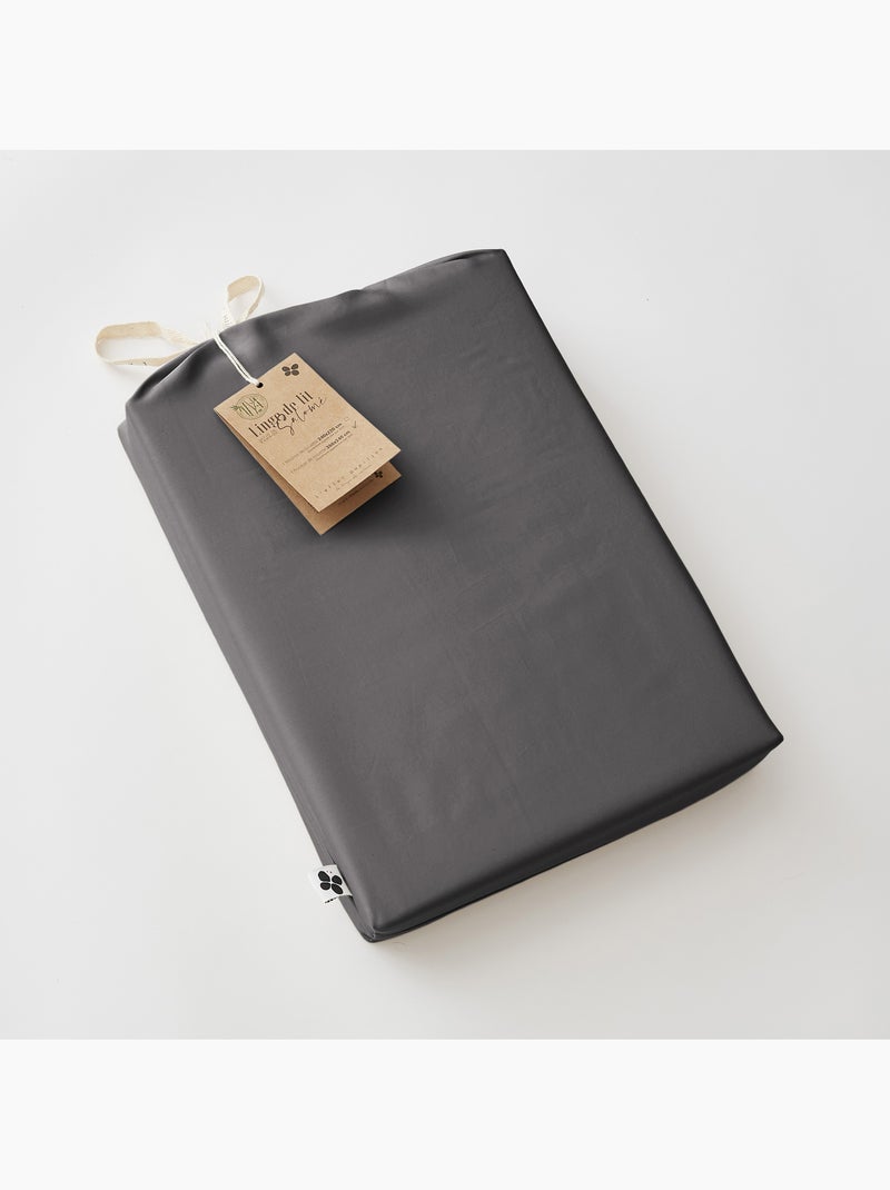 Housse de Couette – Satin de Bambou – Salomé Gris Granit - Kiabi
