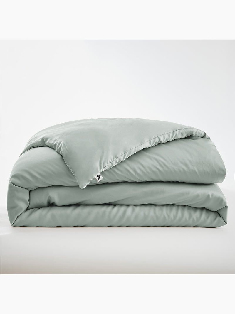 Housse de Couette – Satin de Bambou – Salomé Vert eucalyptus - Kiabi