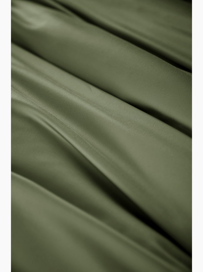Housse de couette – satin de bambou – salomé Vert romarin - Kiabi