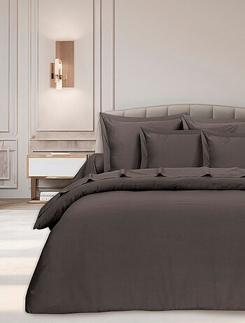 Housse de couette satin de coton anthracite