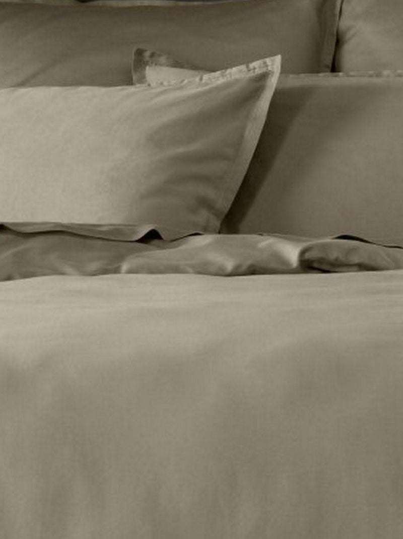 Housse de couette Satin de Coton Beige sable - Kiabi