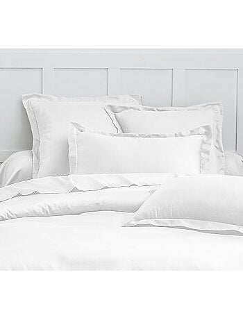 Housse de couette satin de coton blanc