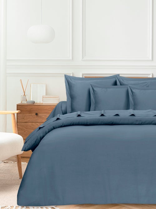 Housse de couette satin de coton bleu - Kiabi Housse de couette satin de coton bleu - Kiabi
