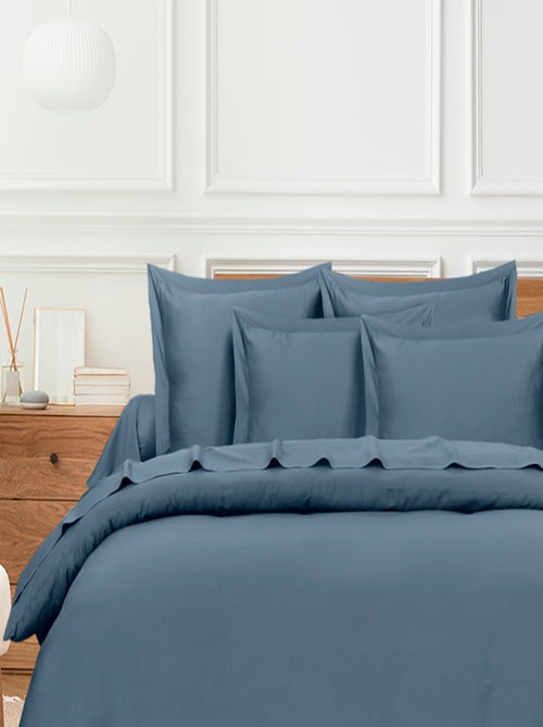Housse de couette satin de coton bleu - Kiabi Housse de couette satin de coton bleu - Kiabi