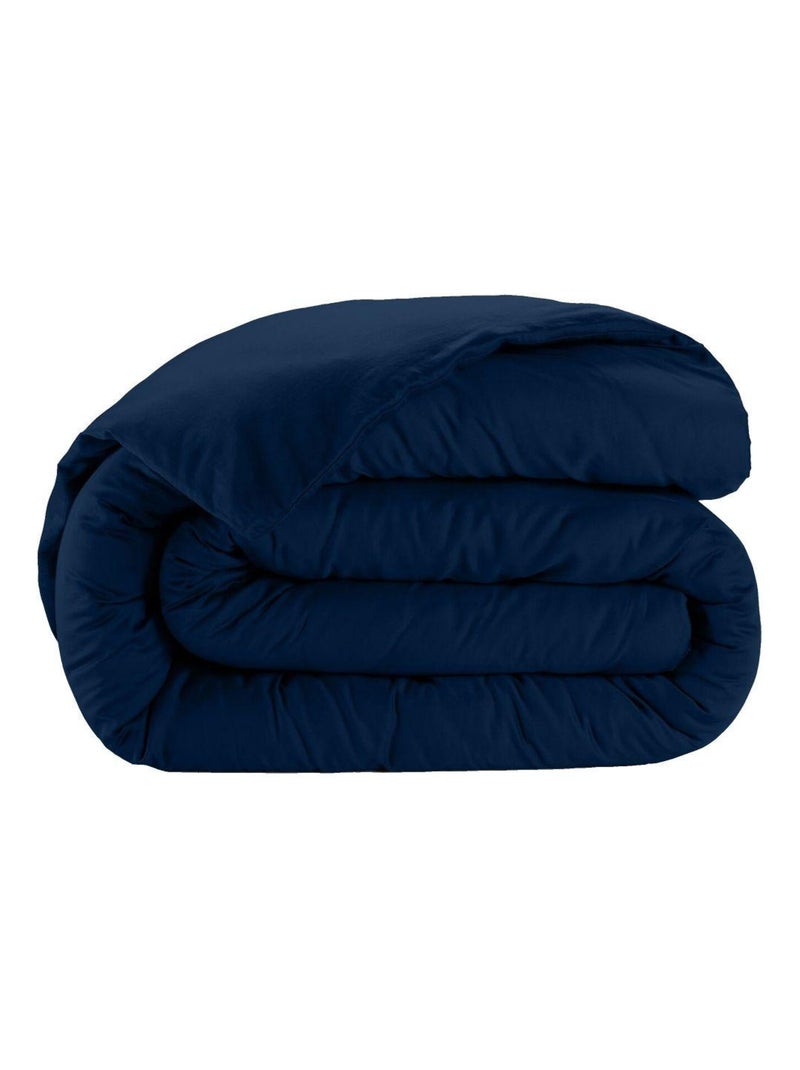 Housse de couette Satin de Coton Bleu cobalt - Kiabi