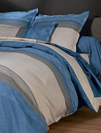 Housse de couette satin de coton géométrique