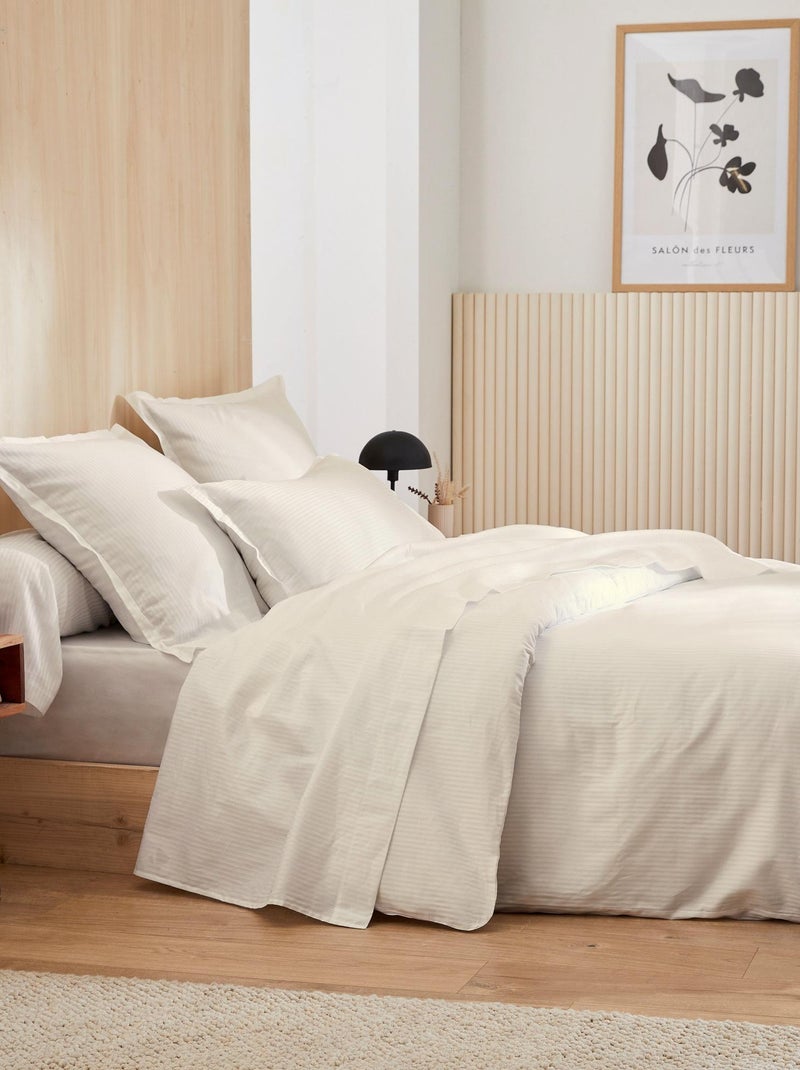 Housse de couette satin de coton GRAND HÔTEL Beige sable - Kiabi