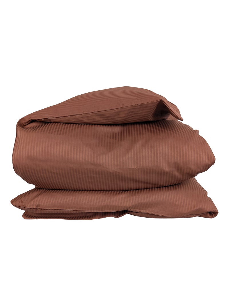 Housse de couette satin de coton GRAND HÔTEL Marron - Kiabi
