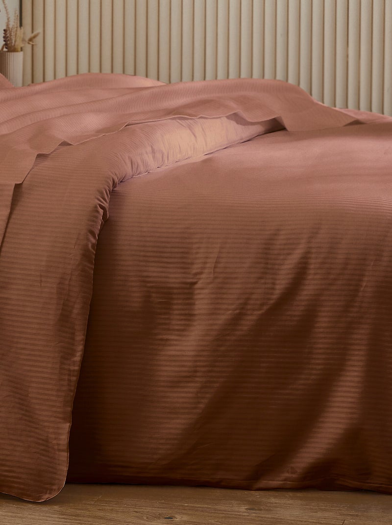 Housse de couette satin de coton GRAND HÔTEL Marron - Kiabi