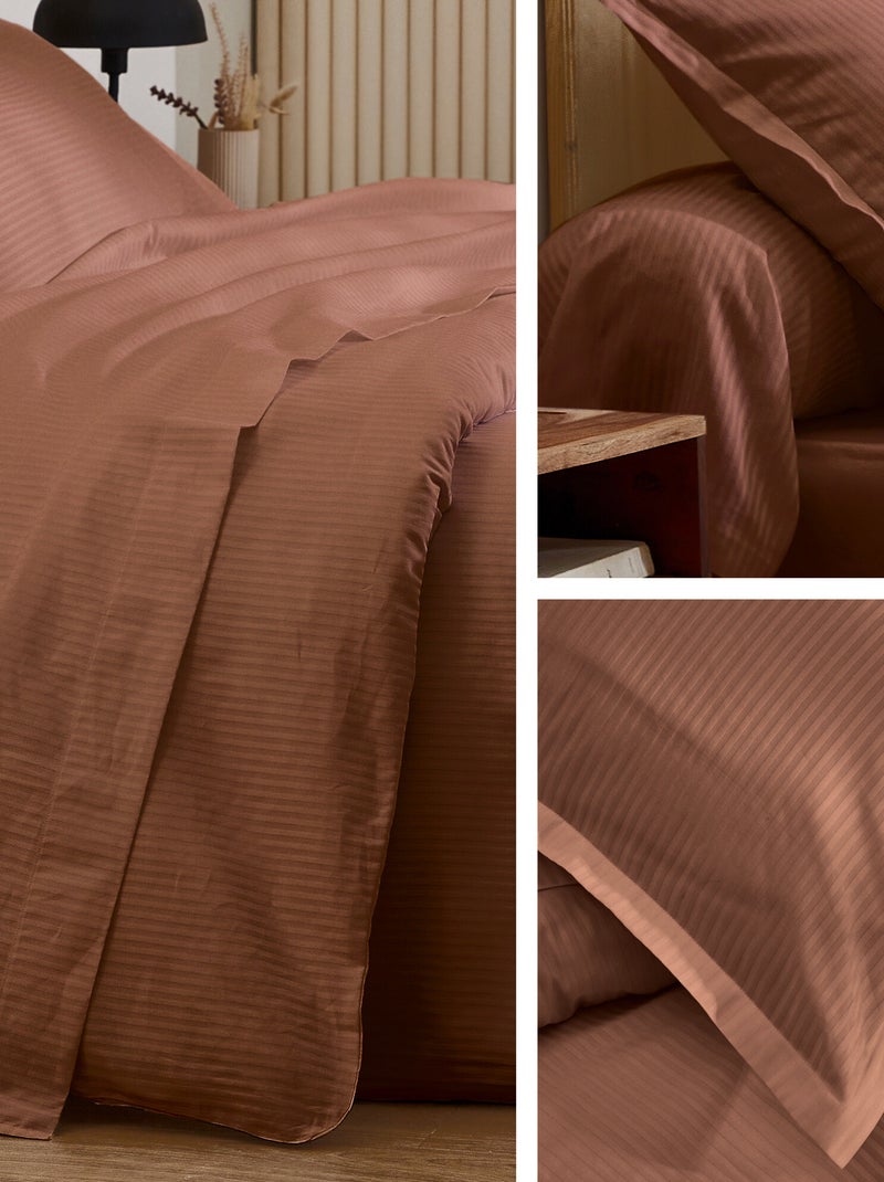 Housse de couette satin de coton GRAND HÔTEL Marron - Kiabi