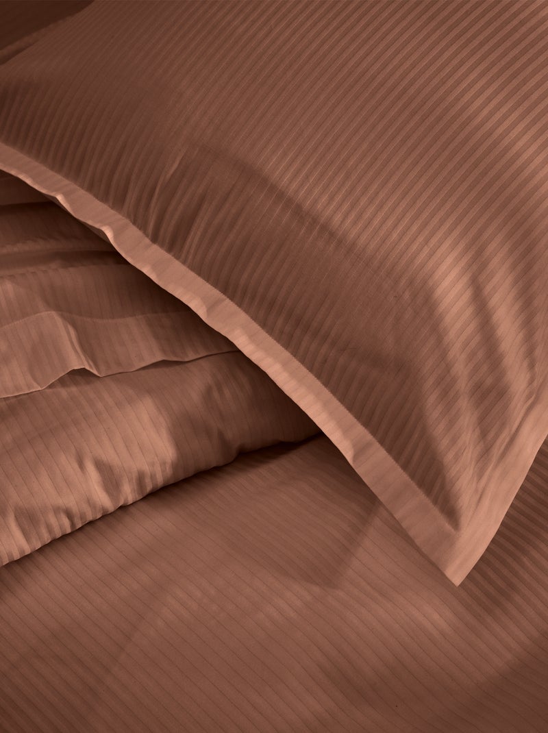 Housse de couette satin de coton GRAND HÔTEL Marron - Kiabi