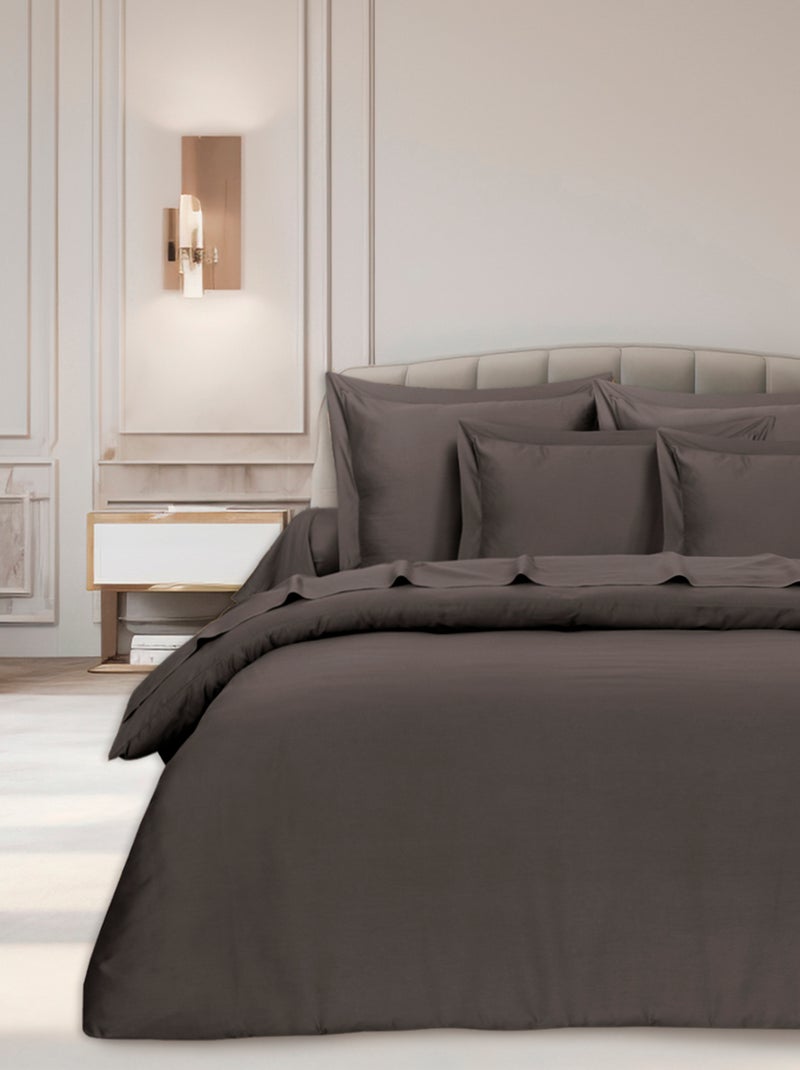 Housse de couette  satin de coton gris anthracite - Kiabi