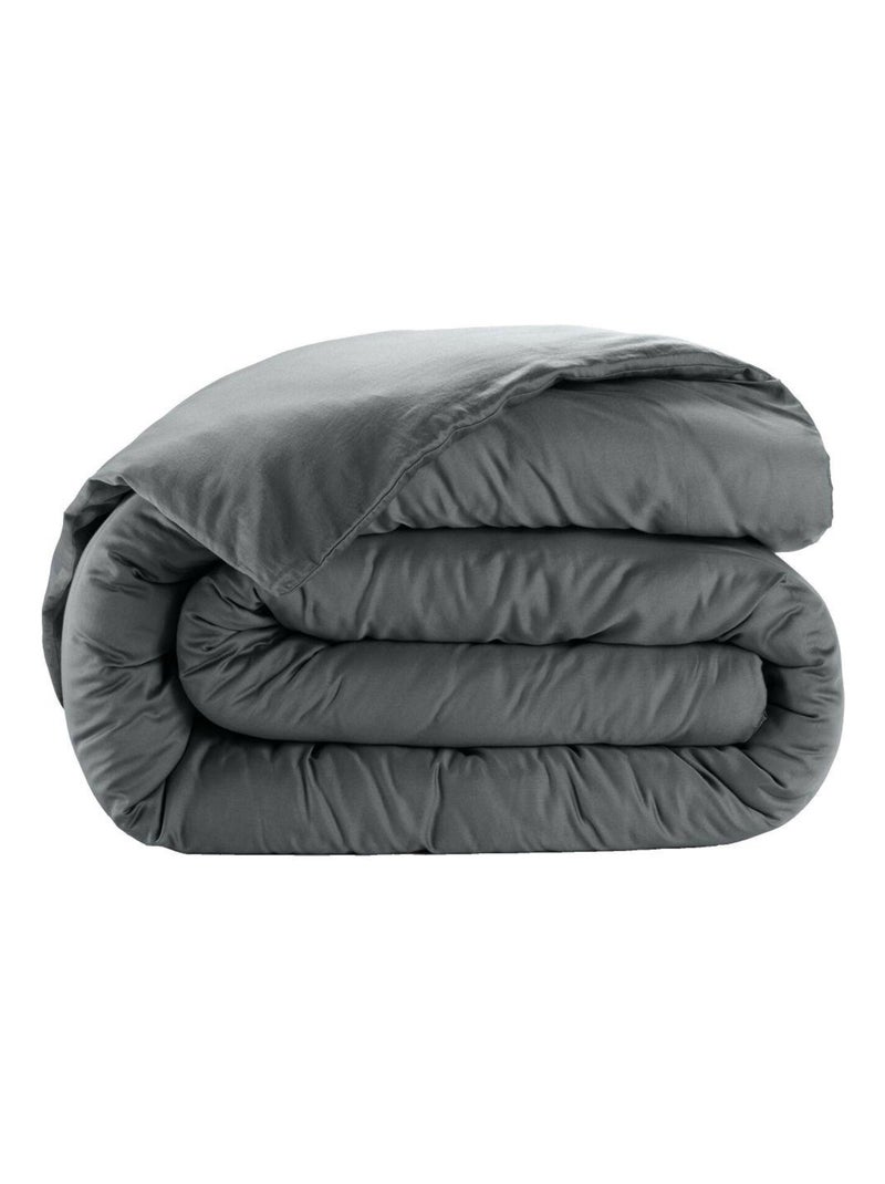 Housse de couette Satin de Coton Gris foncé - Kiabi