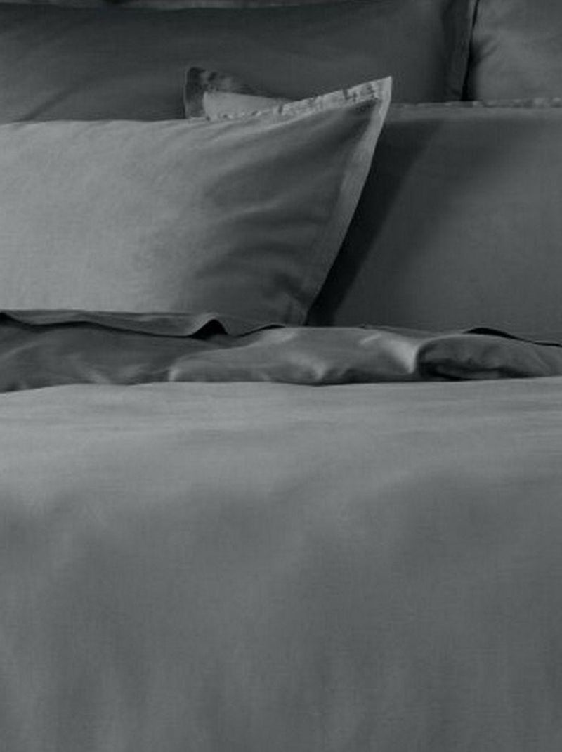 Housse de couette Satin de Coton Gris foncé - Kiabi